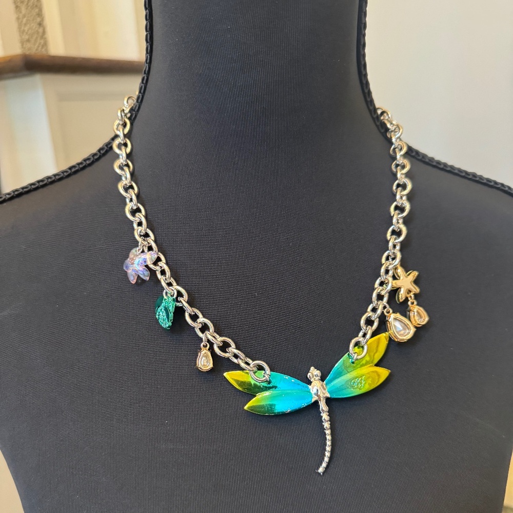 Betsey Johnson Garden Glam Dragonfly Frontal Necklace